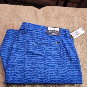 Vineyard Vines NWT 8' Inseam Tails Print Blue Herringbone Shorts W42